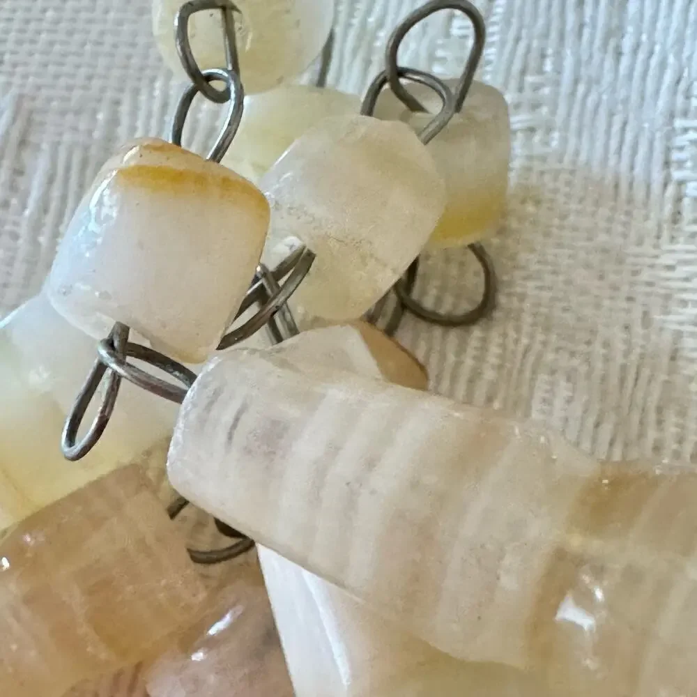 Vintage Carved Aztec Sundial Pendant Mexican Sun White Agate Etched Necklace